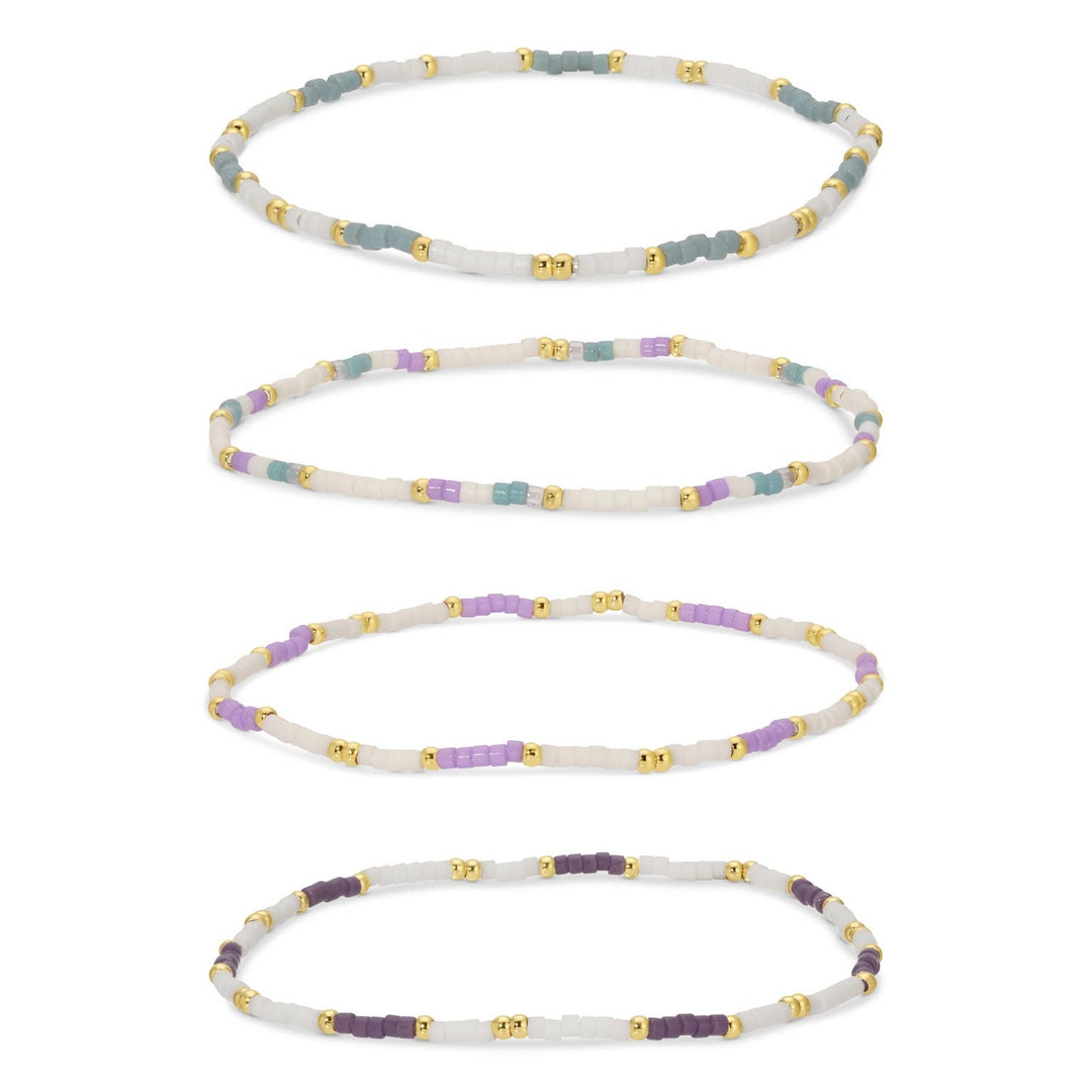 Splendid Iris -miyuki delica stretch bracelets: Soft Colors