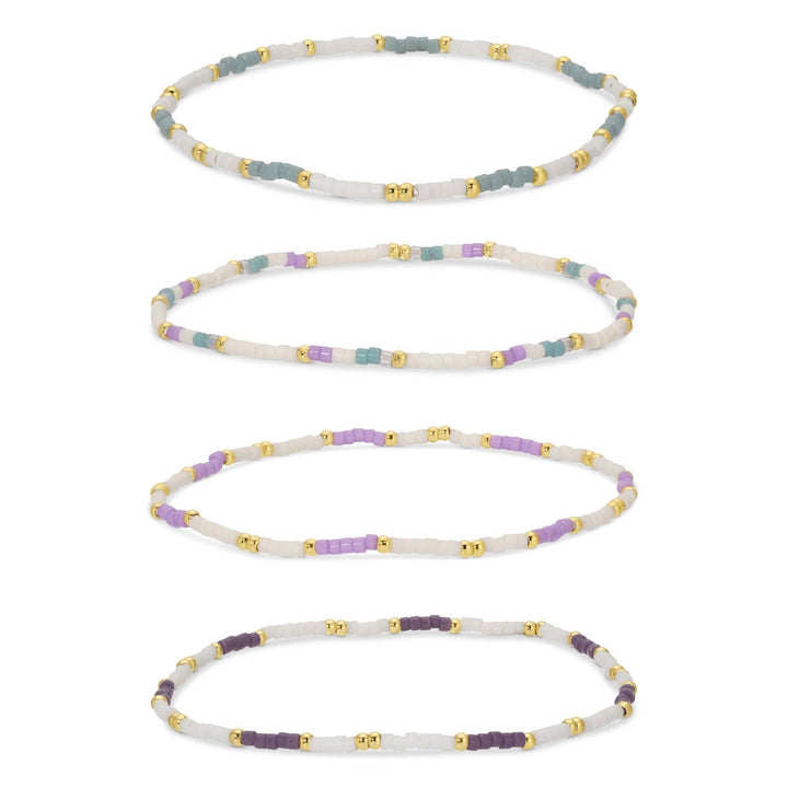 Splendid Iris -miyuki delica stretch bracelets: Soft Colors