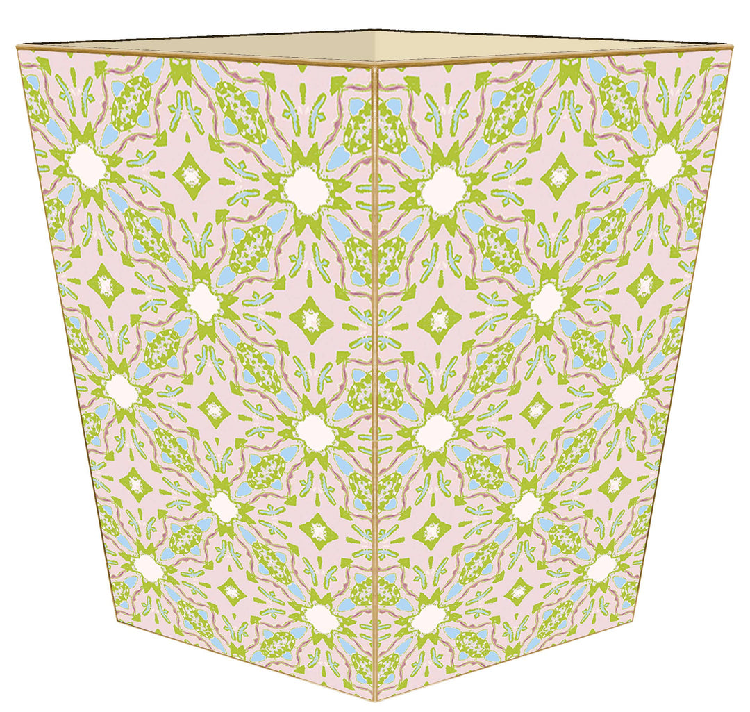 Marye-Kelley - WB7831-Lagos Blush by Laura Park Wastepaper Basket: Scalloped Top