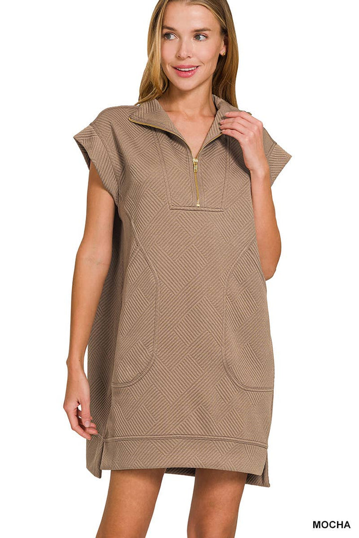 42POPS - `Textured Jacquard Dress Zenana: BLACK-181543 / S