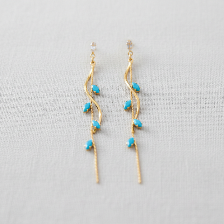 paperln - Elegant Leaf Tassel Drop Earrings