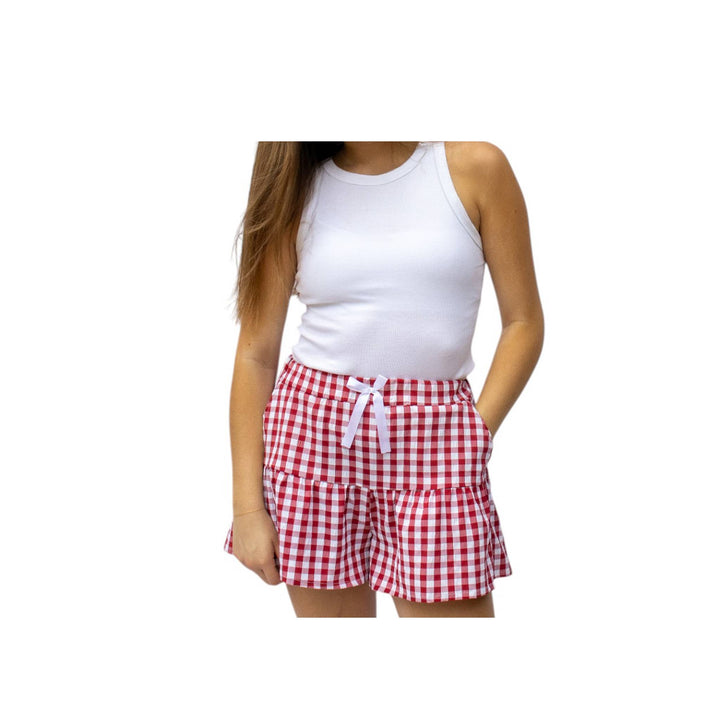 Girlie Girl Originals - LM-1112 RED Lulu Mac MODERN SKORT: RED / Medium