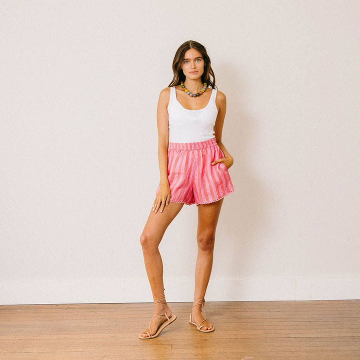 Sunshine Tienda - Orchid Pinstripe Coco Short: M