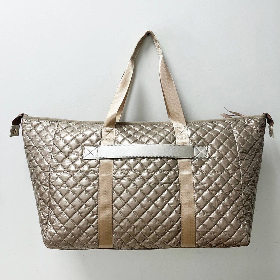 Lemonbella - The Debra Diamond Gold Metallic Patent Weekender