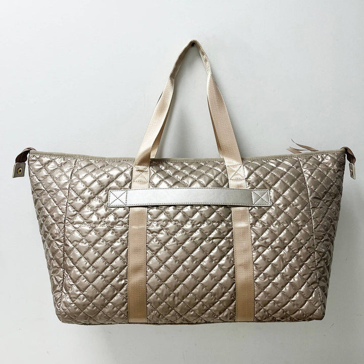 Lemonbella - The Debra Diamond Gold Metallic Patent Weekender