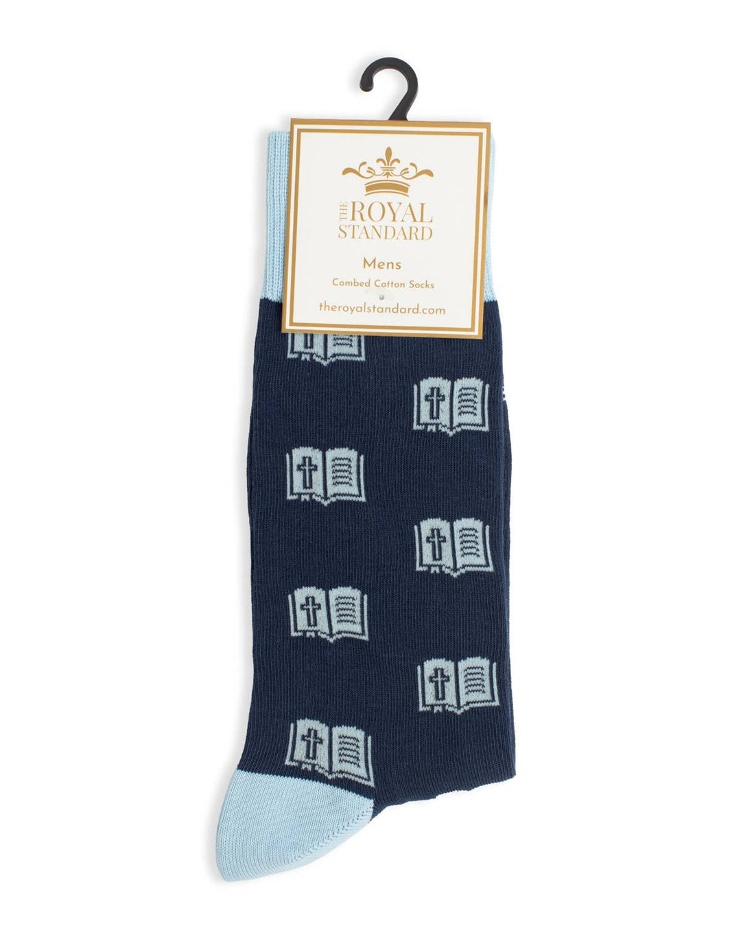 The Royal Standard - Men's Scripture Socks   Navy/Light Blue   One Size