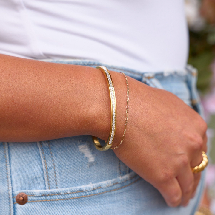 Nikki Smith Designs - Crystal Gold Bangle Bracelet