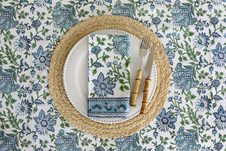 PACIFIC & ROSE TEXTILES - Tablecloth Gayatri Blue/Green: 60x92