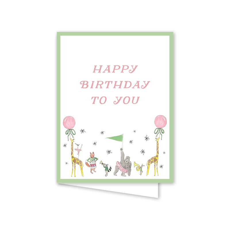 Dogwood Hill - Animal Parade Green Birthday: Single Card