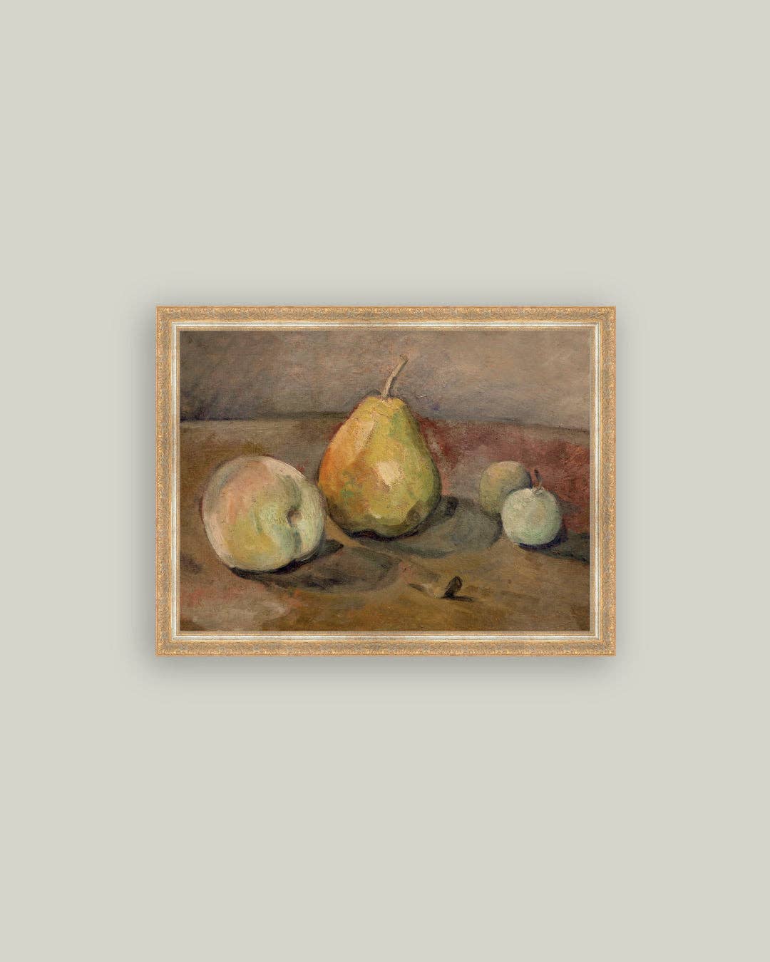 Petal Lane Home - Pears and Apples Framed Antique Art: 9x7
