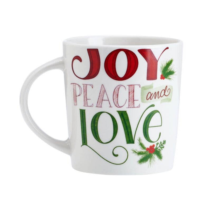 Fitz and Floyd® Mikasa® Pfaltzgraff® - Pfaltzgraff Holiday 18Oz Mug  Joy Peace Love Open Stock: Porcelain / English / Holiday