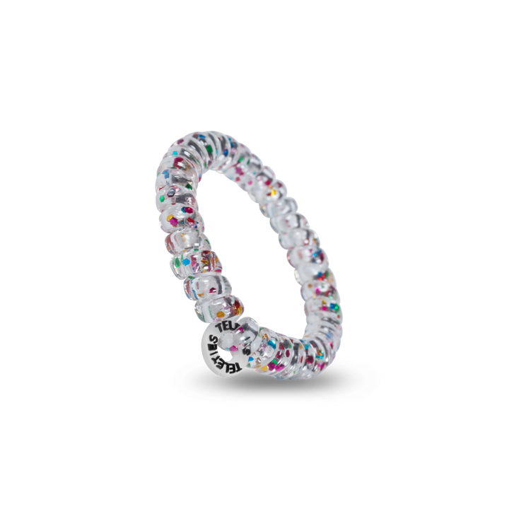 TELETIES - Spiral Hair Coils | Small | Party People Hair Ties