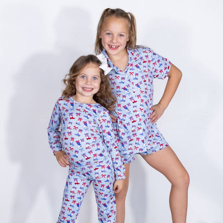 The Royal Standard - Girl's Boot n' Bows Sleep Shorts Set    Illusion/Red/White   Set of 3   -Asst.: Medium (8-9)