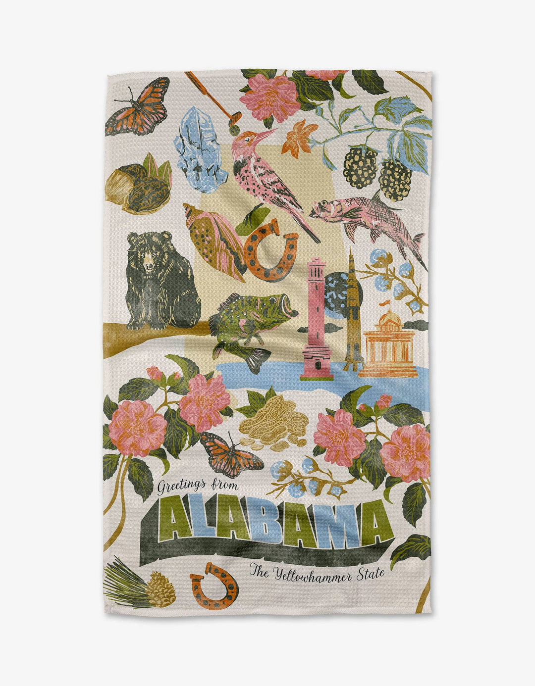 Geometry - Greetings From Alabama Tea Towel