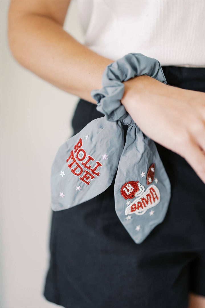 Gracefully Made Art - University of Alabama Beaded Scrunchie