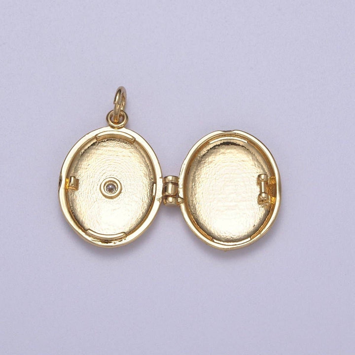 Aim Eternal - Classic Gold Filled Oval Locket Photo Locket, Minimalist Jewelry, Necklace Pendant for Jewelry Making supply C-386