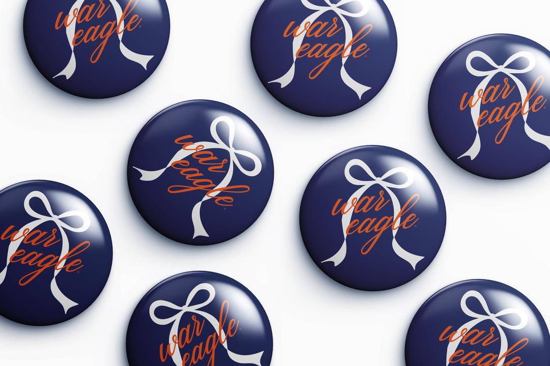 Cute As A Button - Auburn War Eagle Grandmillennial Button