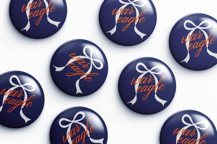 Cute As A Button - Auburn War Eagle Grandmillennial Button