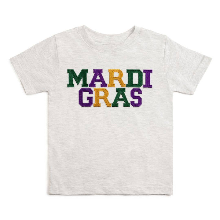Sweet Wink - Mardi Gras Patch Short Sleeve T-Shirt - Ash - Boys Clothing: 2T