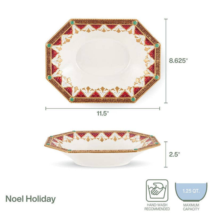 Fitz and Floyd® Mikasa® Pfaltzgraff® - Fitz & Floyd Noel Holiday Large Serve Bowl Gift Box Pkg: RED / EARTHENWARE