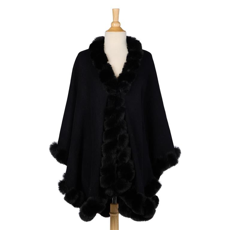 Faux Fur Trim Wrap