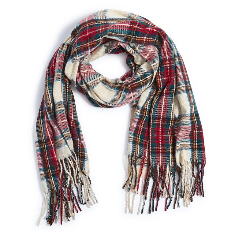 White Tartan Scarf
