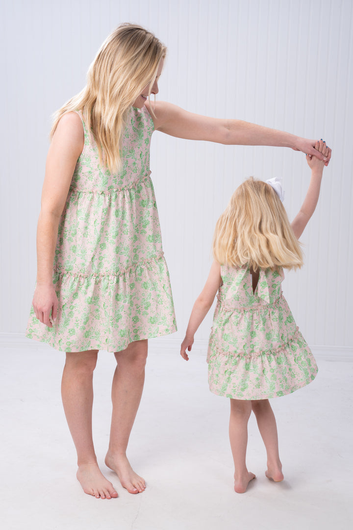 Addison Pink & Green Chintz Dress