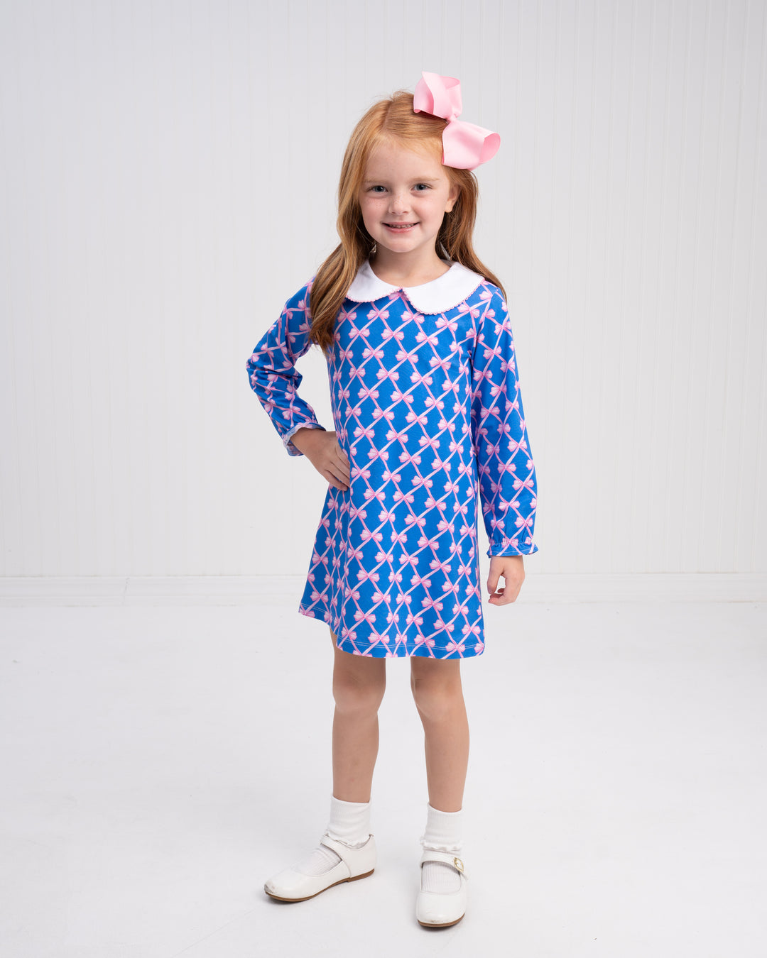 Presley Kait Blue Ribbon Bow Dress