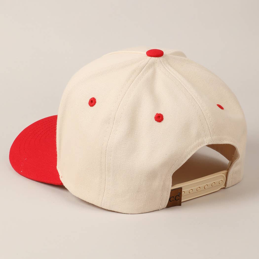 Fashion City - God Bless America Embroidered Two-Tone Canvas Cap: LT PINK / ONE SIZE