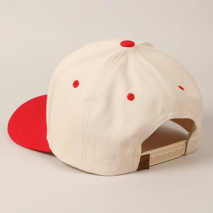 Fashion City - God Bless America Embroidered Two-Tone Canvas Cap: LT PINK / ONE SIZE