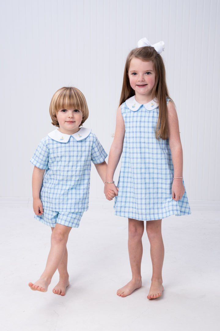 Darcy Blue & Green Check Dress