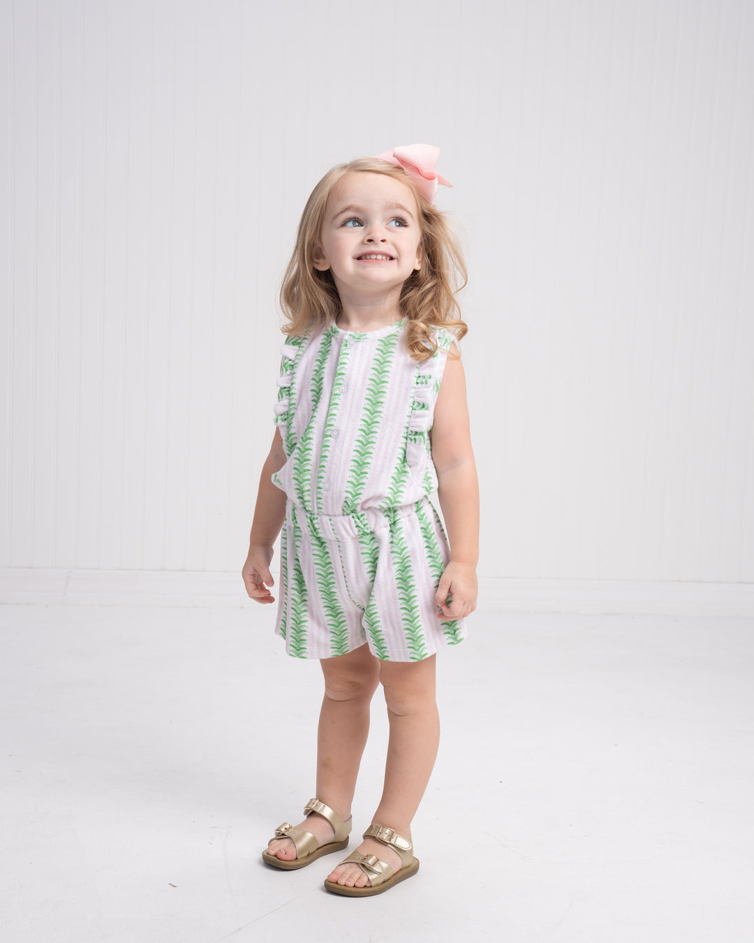 Kinsley Cabana Banana Terry Cloth Romper