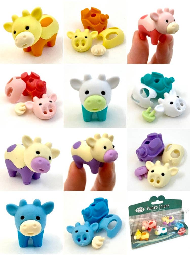 BCmini - Iwako Cow 5 Colorz Erasers