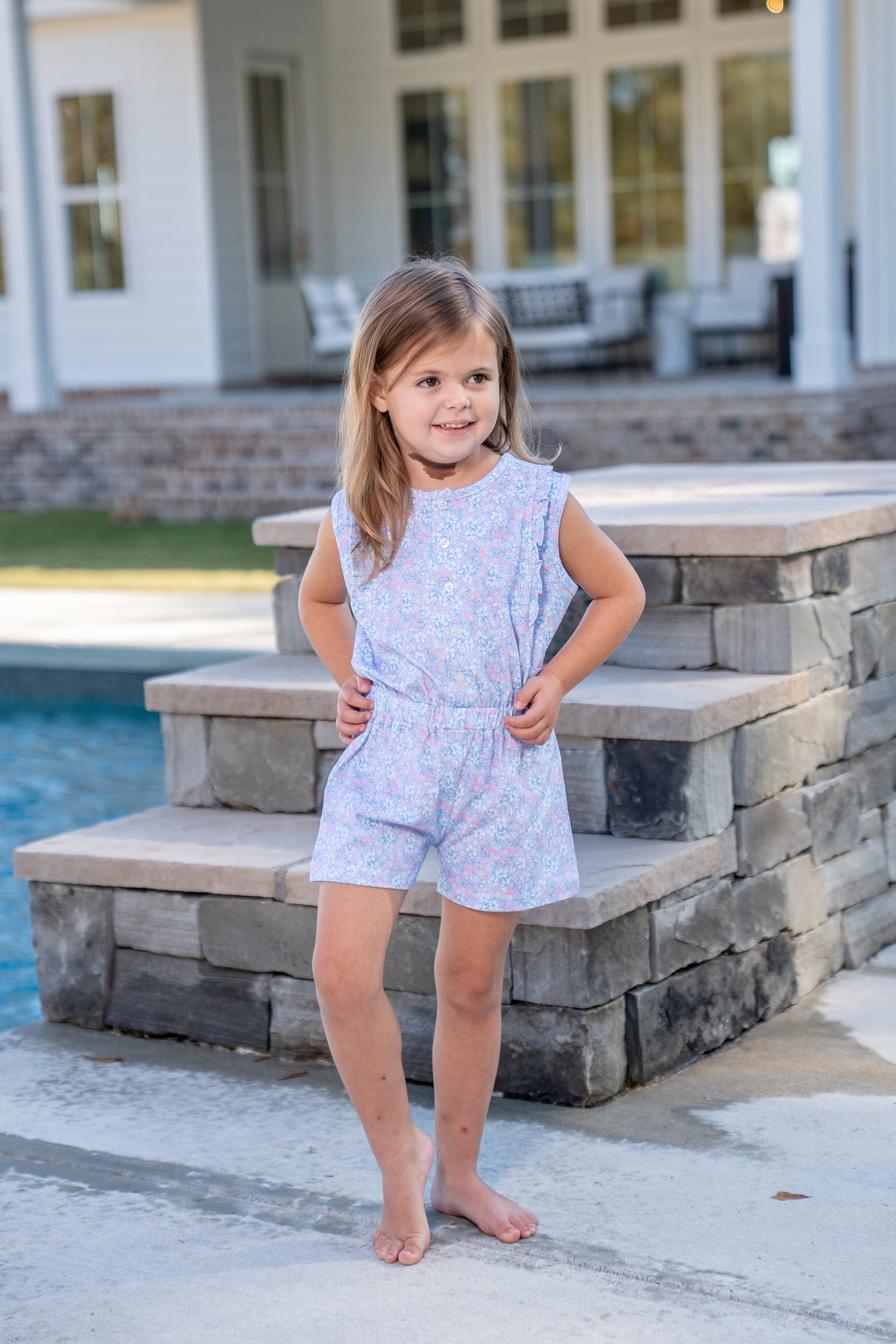 Kinsley Cotton Candy Floral Romper