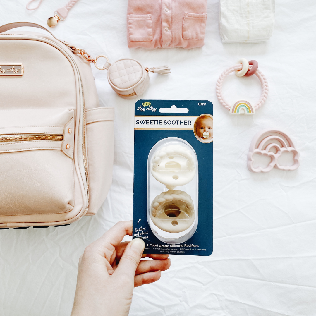 Itzy Ritzy - Sweetie Soother™ Pacifier Sets (2-pack): Robin's Egg Blue + Navy Cables