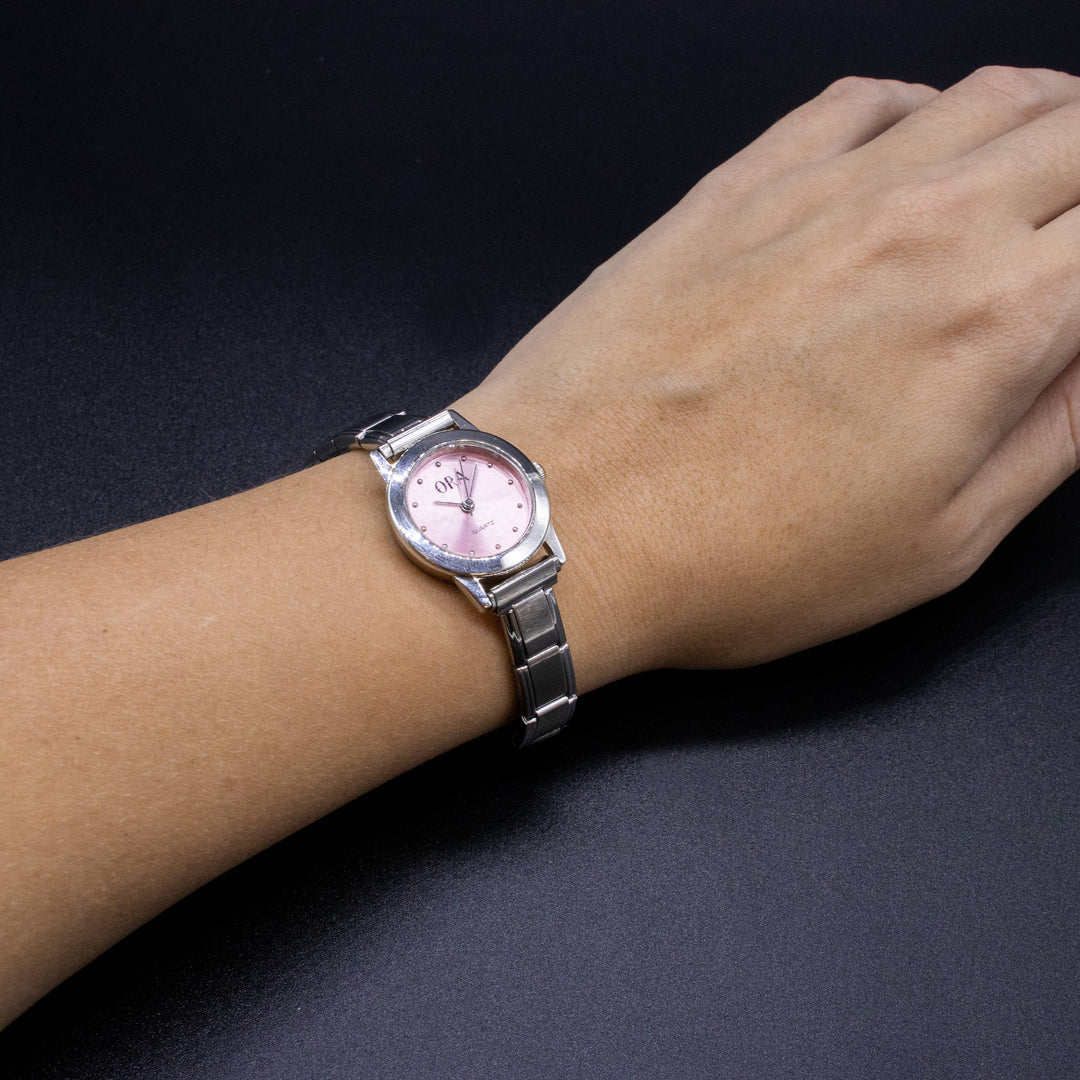 Natalia - Italian Charm Link Watch (Analog): Pink