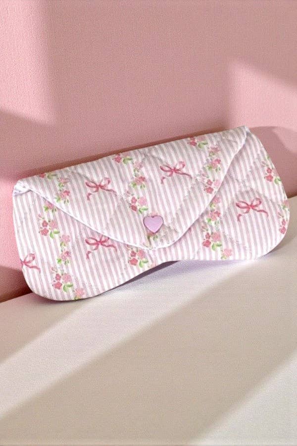 Nash Grey - Ava Pink Ribbon Eyeglass Case