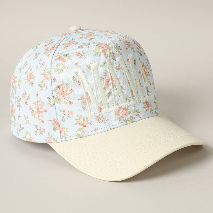 MAMA Embroidered Flower PatternTrucker Hat: PINK/PINK / ONE SIZE