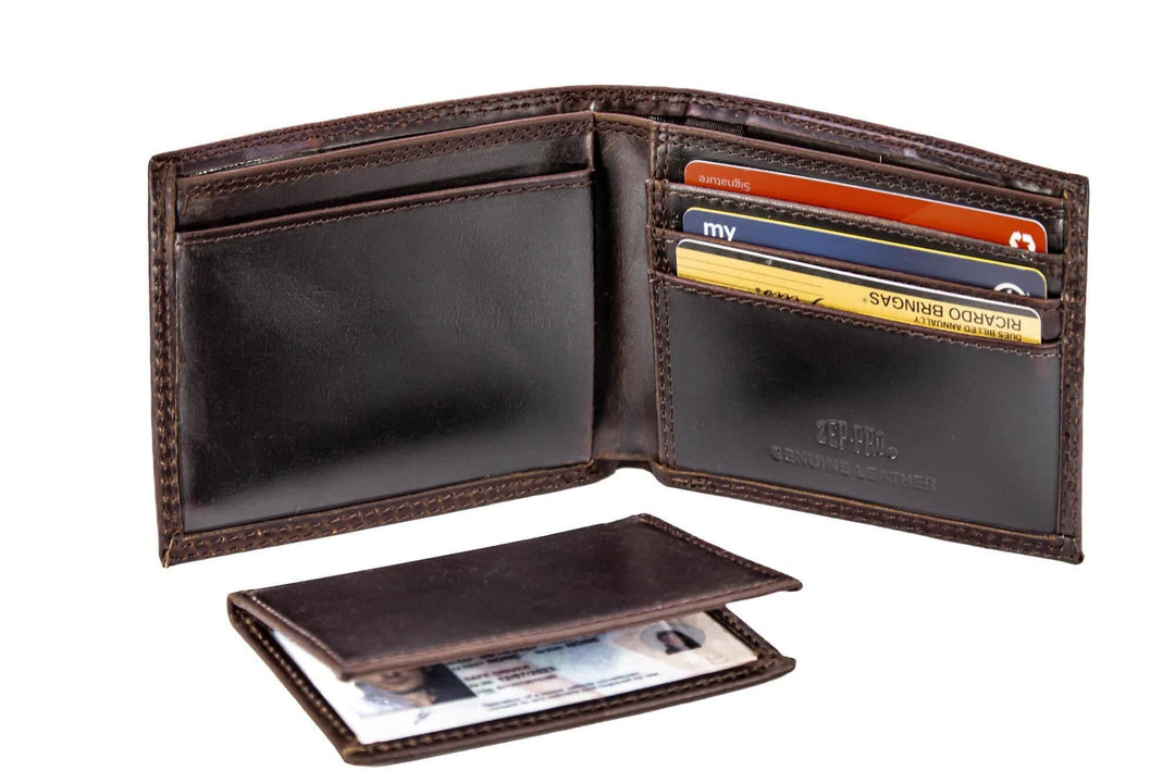 Zep-Pro - Alabama Crimson Tide Men's Collegiate Bifold Leather Wallet.: UAL Crazyhorse