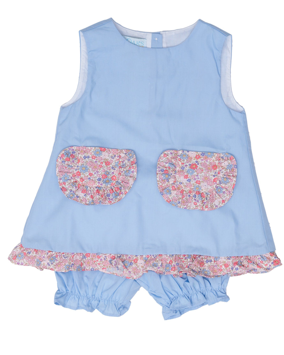 Alexander Blue With Pink Floral Bloomer Set