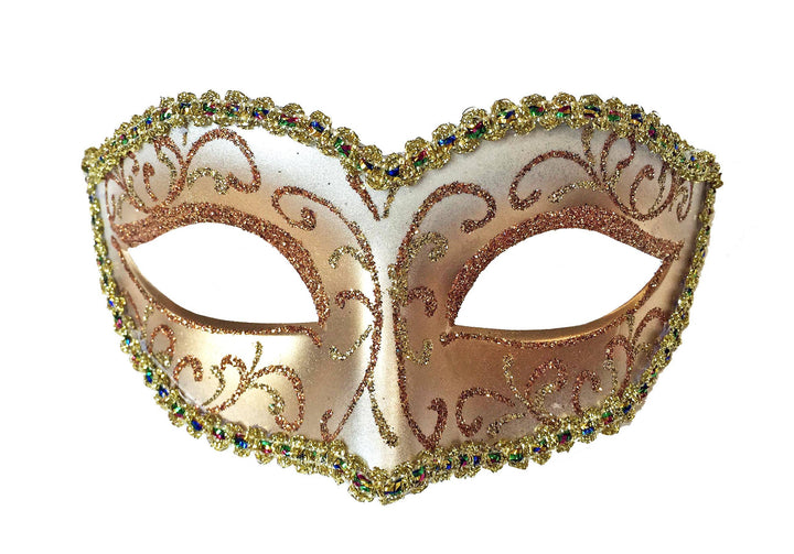 Mardi Gras Creations - Glitter Swirls Eyelet Mask With Trim: Mardigras