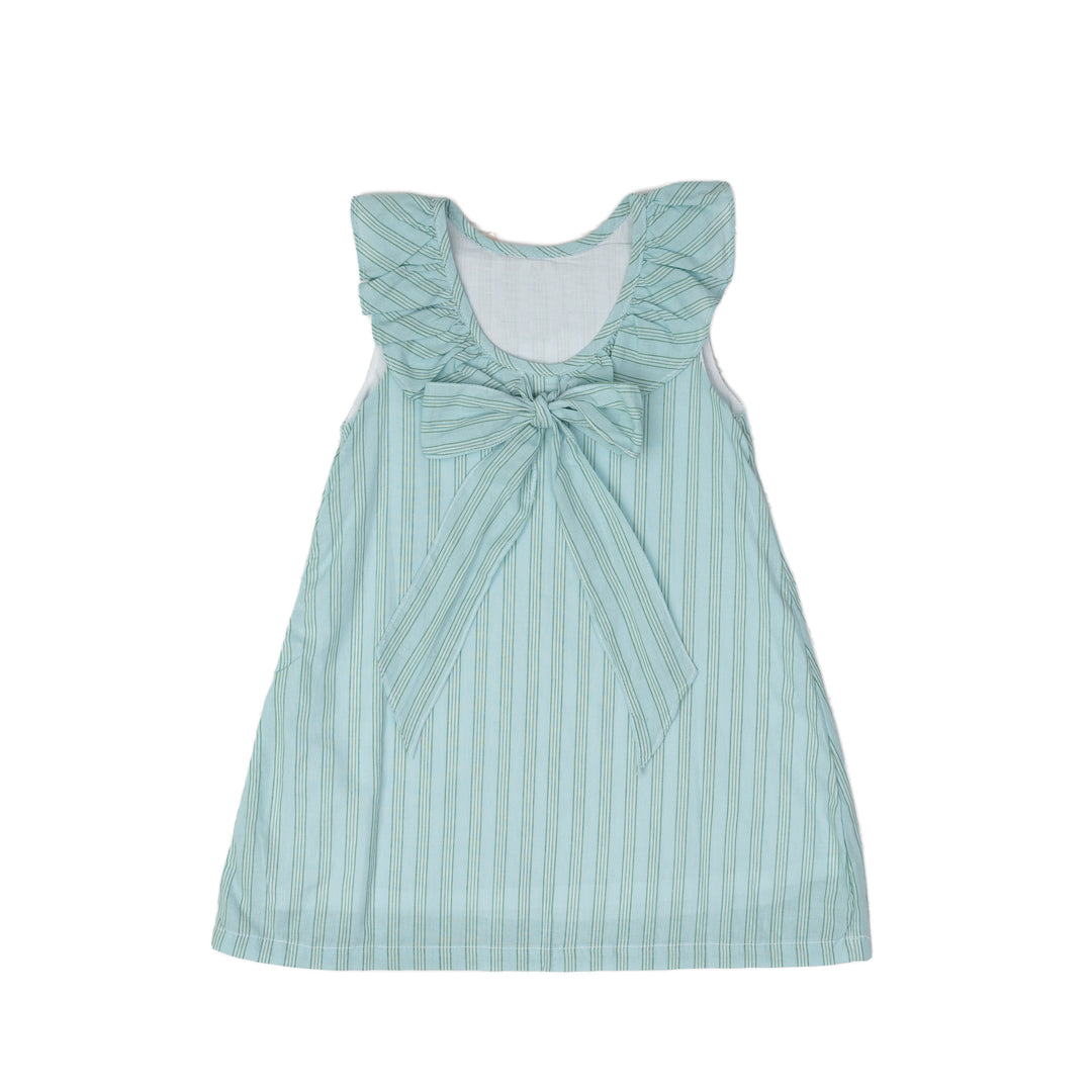 Ally Kole Blue & Green Stripe Dress