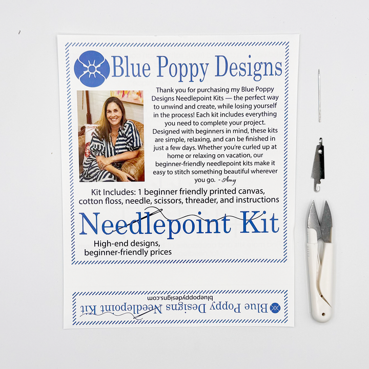 Blue Poppy Designs - Mahjong Joker Needlepoint Kit