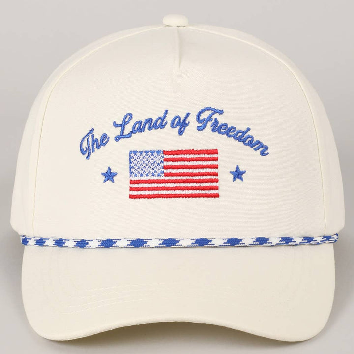 Fashion City - The Land of Freedom Flag Embroidered Trucker Hat: Red / ONE SIZE