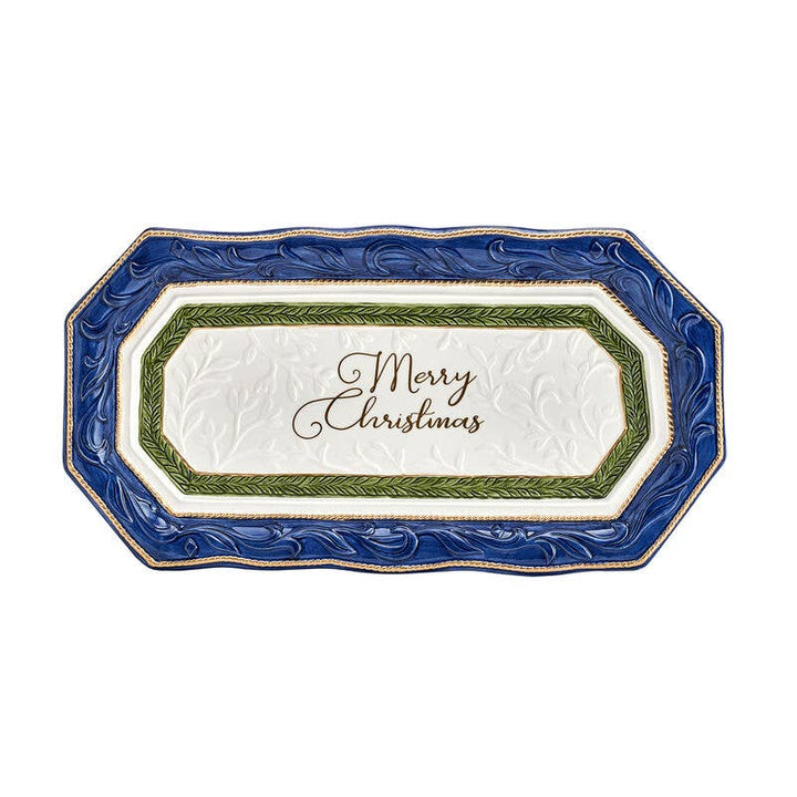 Fitz and Floyd® Mikasa® Pfaltzgraff® - Fitz & Floyd Telluride Blue Bread Tray 17.5In Gift Box Pkg: Blue / No / Earthenware