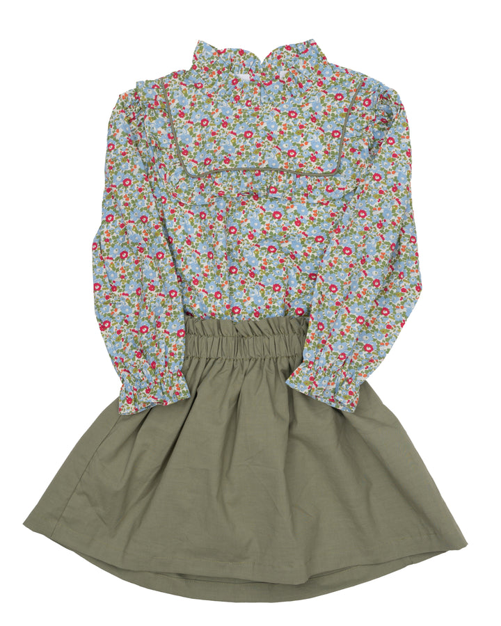 Anderson Ann Evergreen Floral Skirt Set