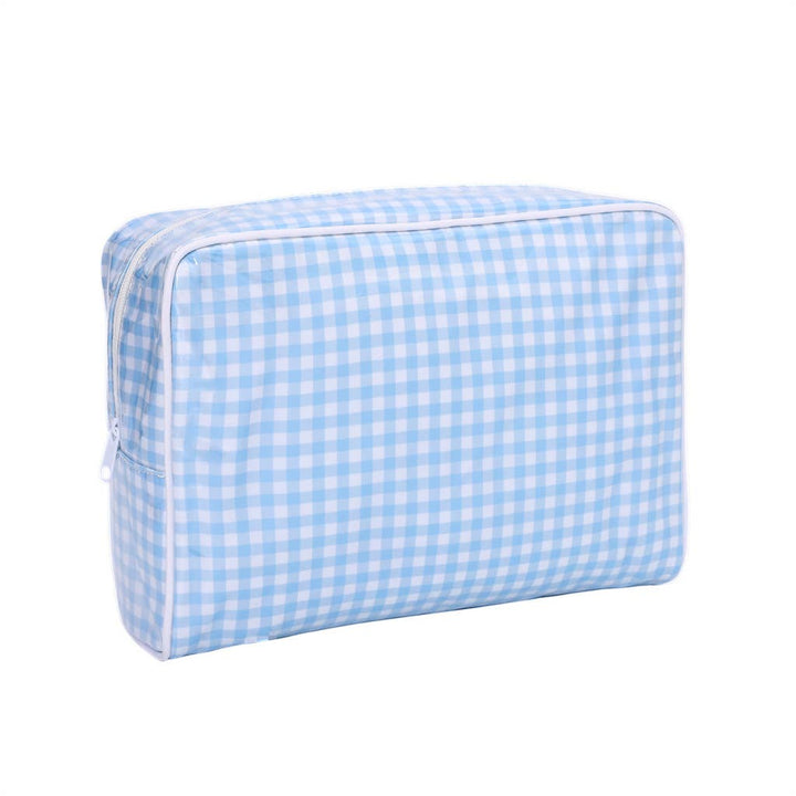 MKS America - Stylish PVC Striped Plaid Multi-Pattern Cosmetic Makeup Bag: C1 / M