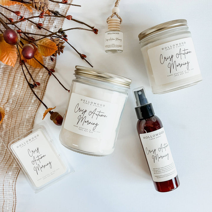 Hollowood Home and Candle - CRISP AUTUMN MORNING | FALL CANDLE | 100% SOY WAX | 8 OZ