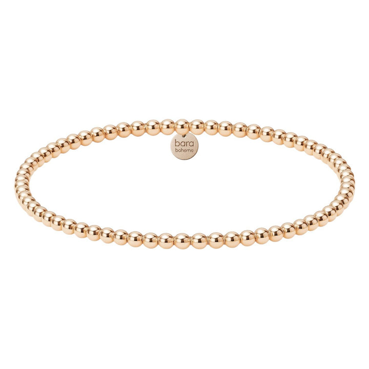 bara boheme - Classic 3MM | Gold Filled Beaded Bracelet: Gold Filled / Stretchy 6.5"