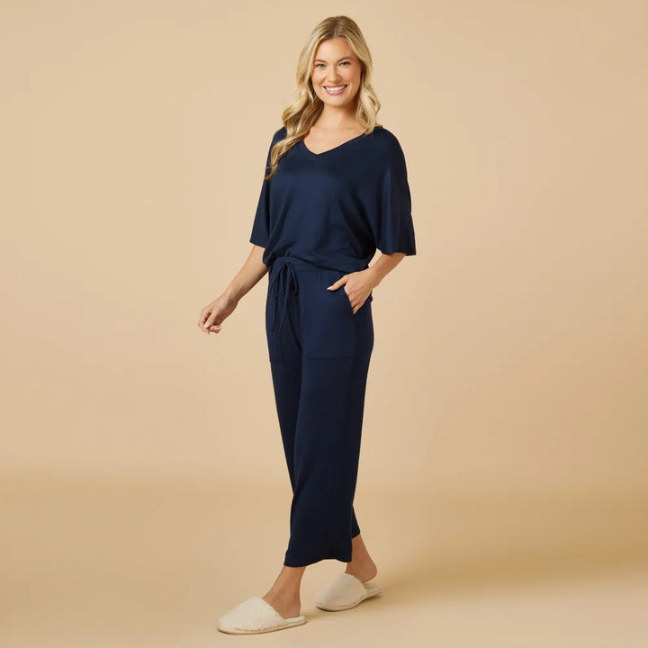 Dream Relaxed V-Neck with Capri Lounge Set